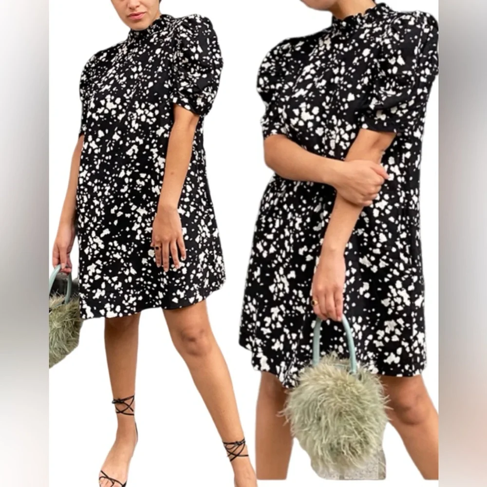Who What Wear Puff Sleeve Mini Dress Size Large - Picture 1 of 8